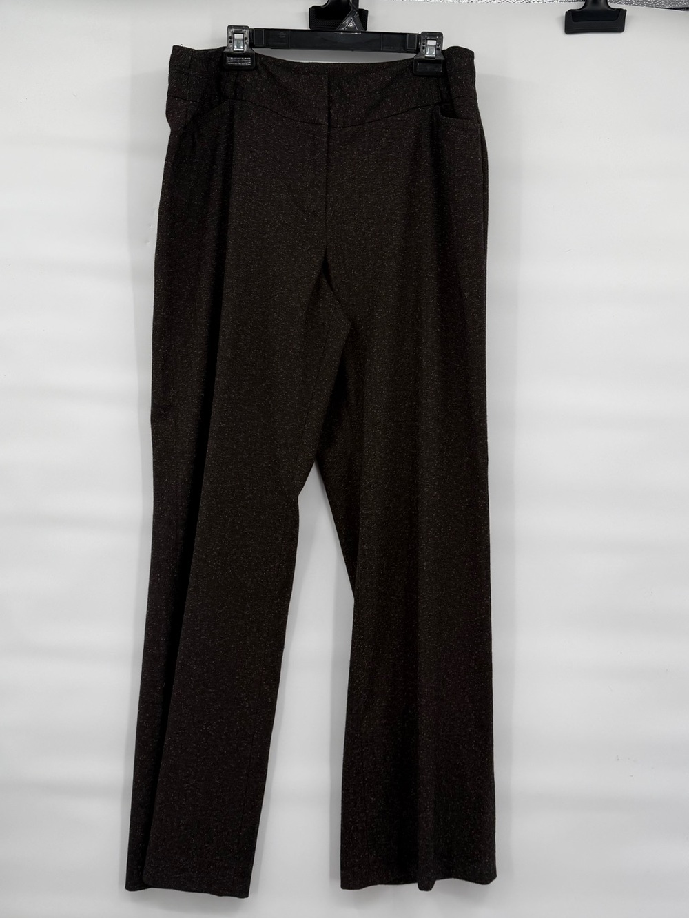 Atelier Luxe brown specked viscose blend wide leg pants